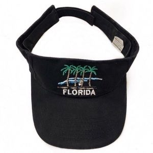 Vintage Florida State Palm Trees Novelty Visor Hat Black